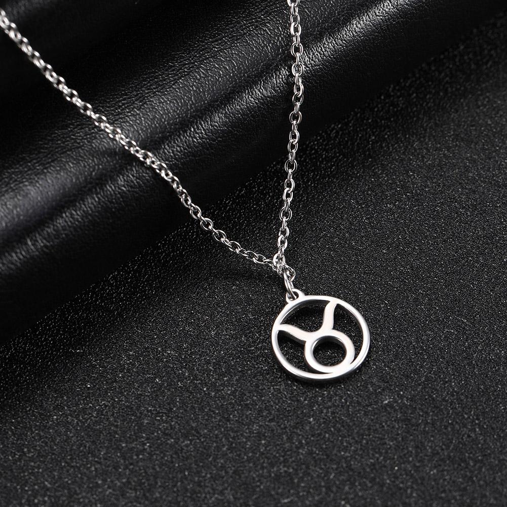 Cazador Zodiac Pendant Necklace for Women 12 Constellation Aries Pisces Gemini Chocher Stainless Steel Jewelry Gold Color Gifts