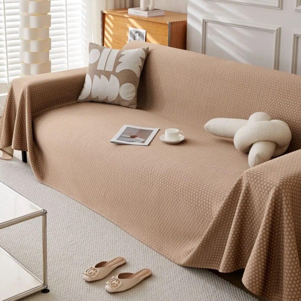 Four Season Modern Luxury Throw Blanket Cotton Sofa Cover Dust and Anti-Cat Scratch Protection Carpet Single Full