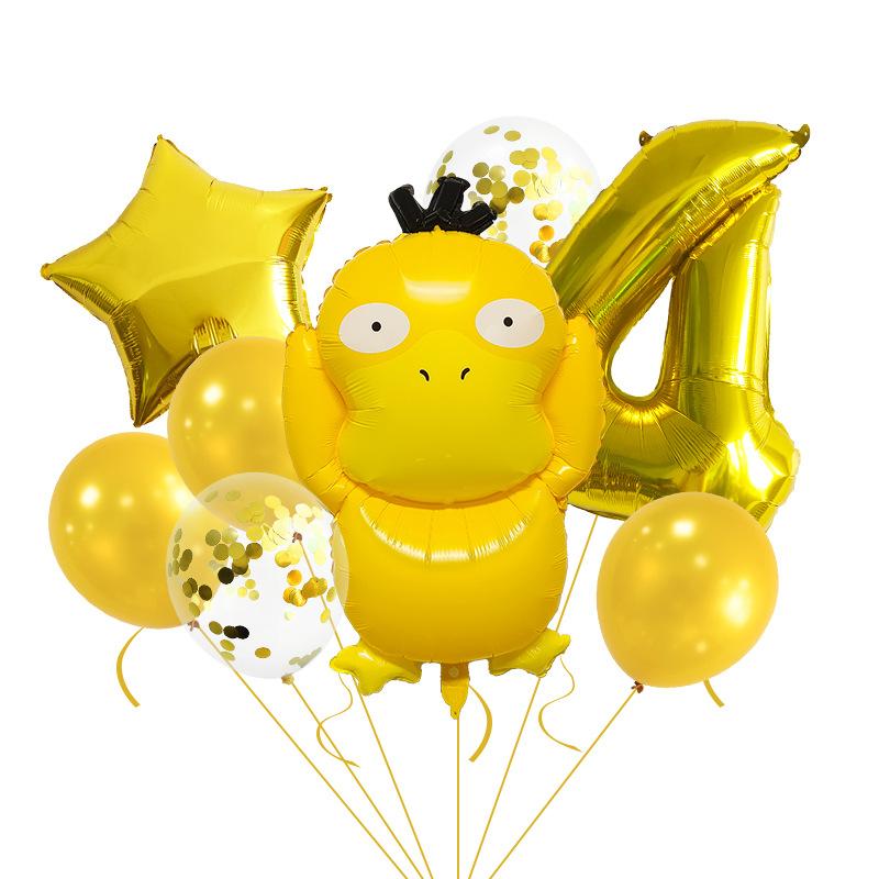 Pokémon Duck Digital Balloon Set Baby Party Decoration 32 Inch Digital Cute Scene Arrangement