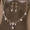 Creative  Flower  Costume Jewelry  Choker Necklace Earrings Set For Women Tiaras Crown Wedding Jewelry