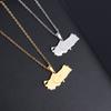 Fashionable Stainless Steel Turkey Map Flag Pendant Necklace for Women Faith Casual Jewelry Gift
