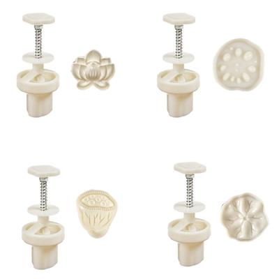 Versatile Flower Flower Mooncakes Stamp Functional Green Bean Treat Making Embosser Snacks Press for Cooking Enthusiasts