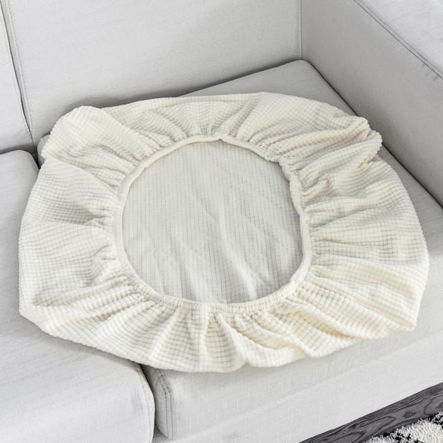 Jacquard Sofa Seat Cushion Cover Chair Cover Pets Kids Furniture Protector Polar Fleece Stretch Washable Removable Slipcover
