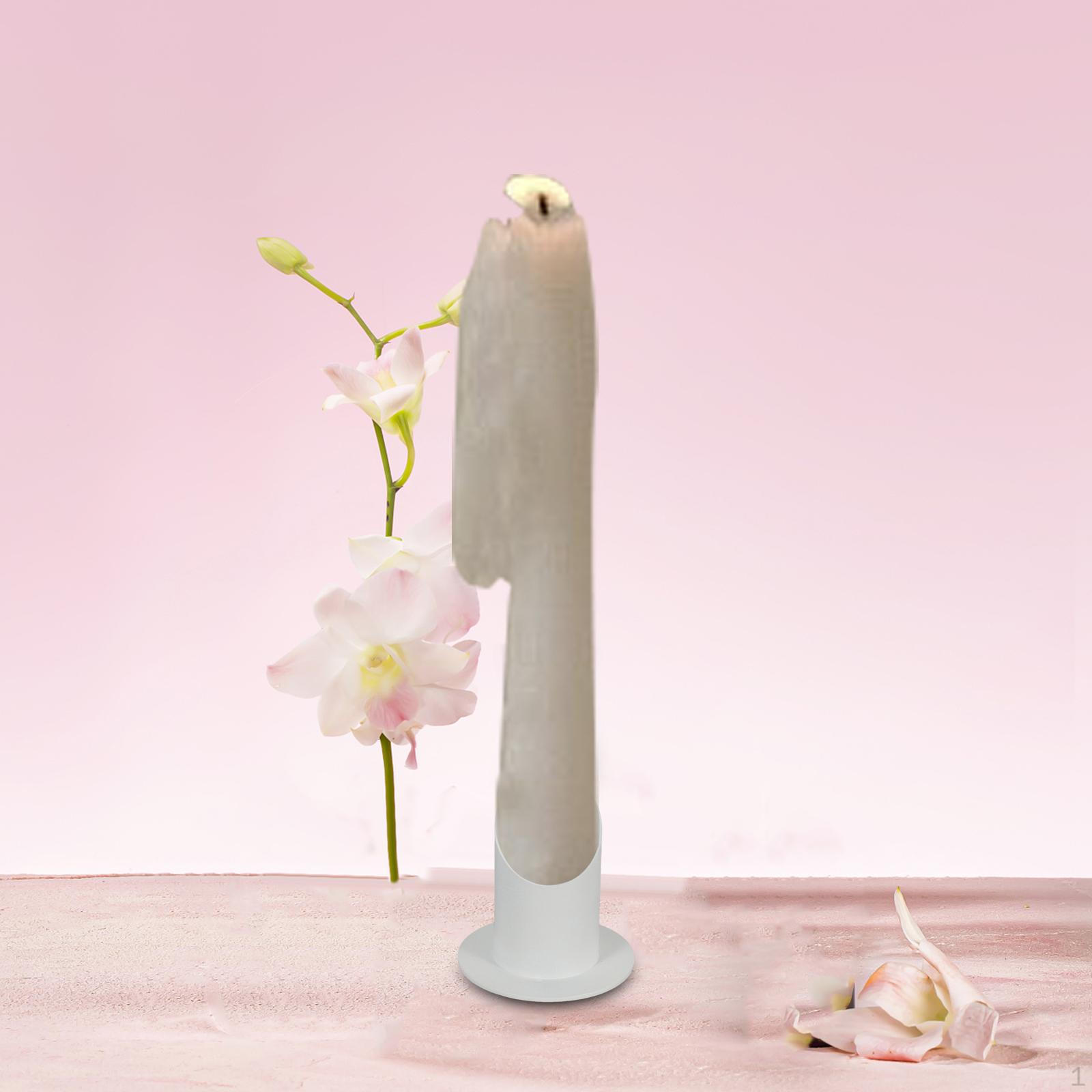 Candle Holder Candlestick Communion Candles 4cm, Modern Taper for Birthday Table белый
