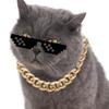 French Bulldog & Pitbull Gold Chain Dog Collar Necklace for Small/Medium Dogs
