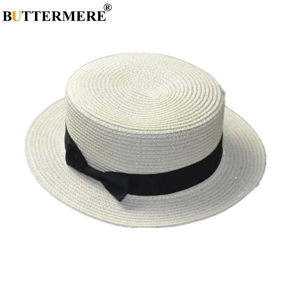 

Beige Women Boater Hat Summer Straw Sun Hat Coffee Khaki Bow Classic Vintage Beach Hat Sun Protection Cap Fashion New Design молоко, білий колір
