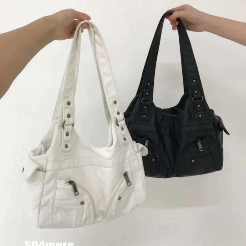 YK Tasche Spice Girl Achseltasche Harajuku Mehrzwecktasche Reißverschluss Lokomotive Tasche weiches PU-Leder Schulter-Crossbody-Handtasche