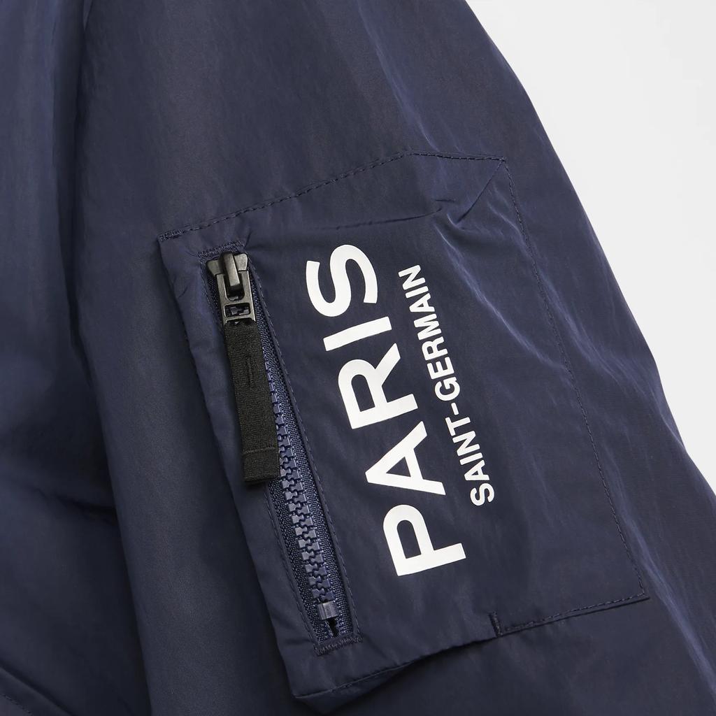 Nike Solid Logo Print Square Neck Zip-Up Long Sleeve Jacket Men Jacket Blue DN1489-410