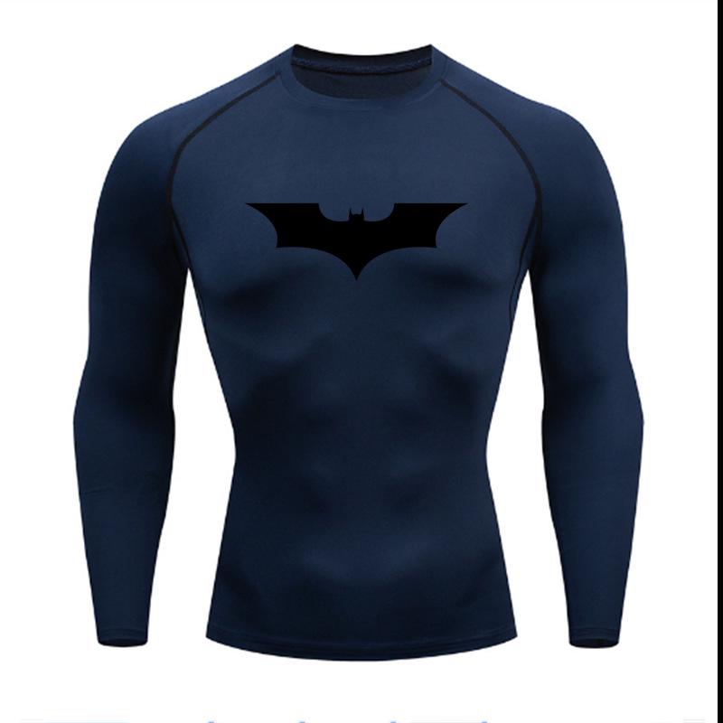 Men's Batman Compression Short Sleeve Sports T-Shirt for Running, Basketball, or Football - Quick Dry, Tight Fit, Round Neck.
