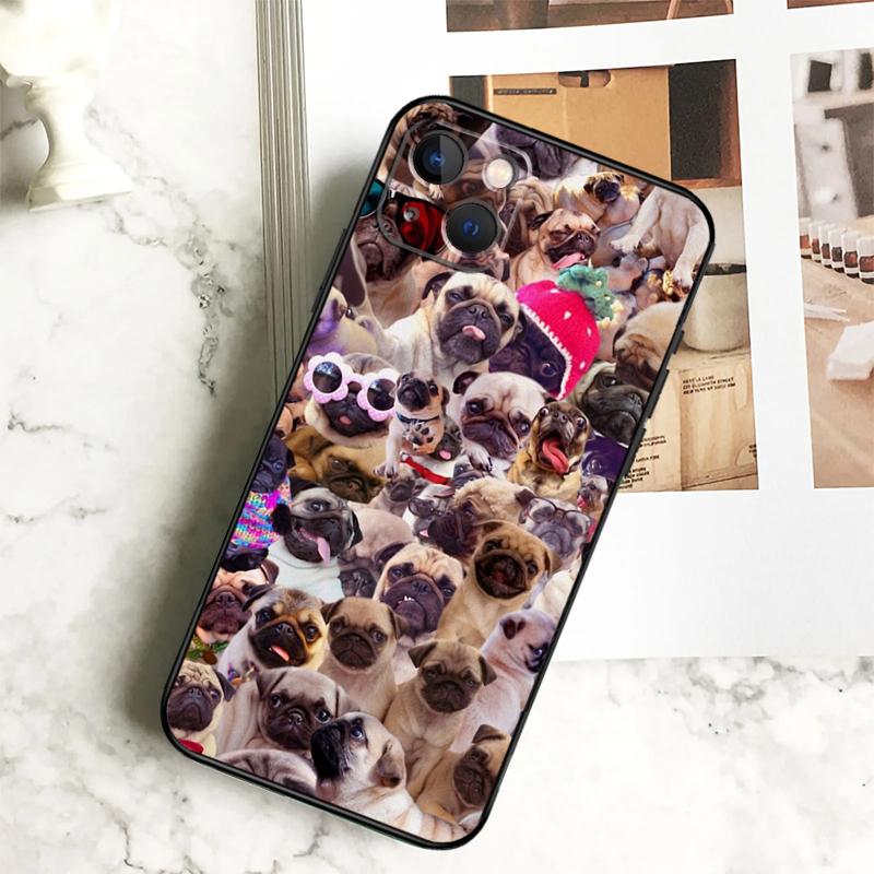 

Cute Pug Dog Funda For iPhone 15 16 13 12 Mini 11 14 Pro Max 7 8 Plus X XR XS Max Phone Case iPhone 13 mini