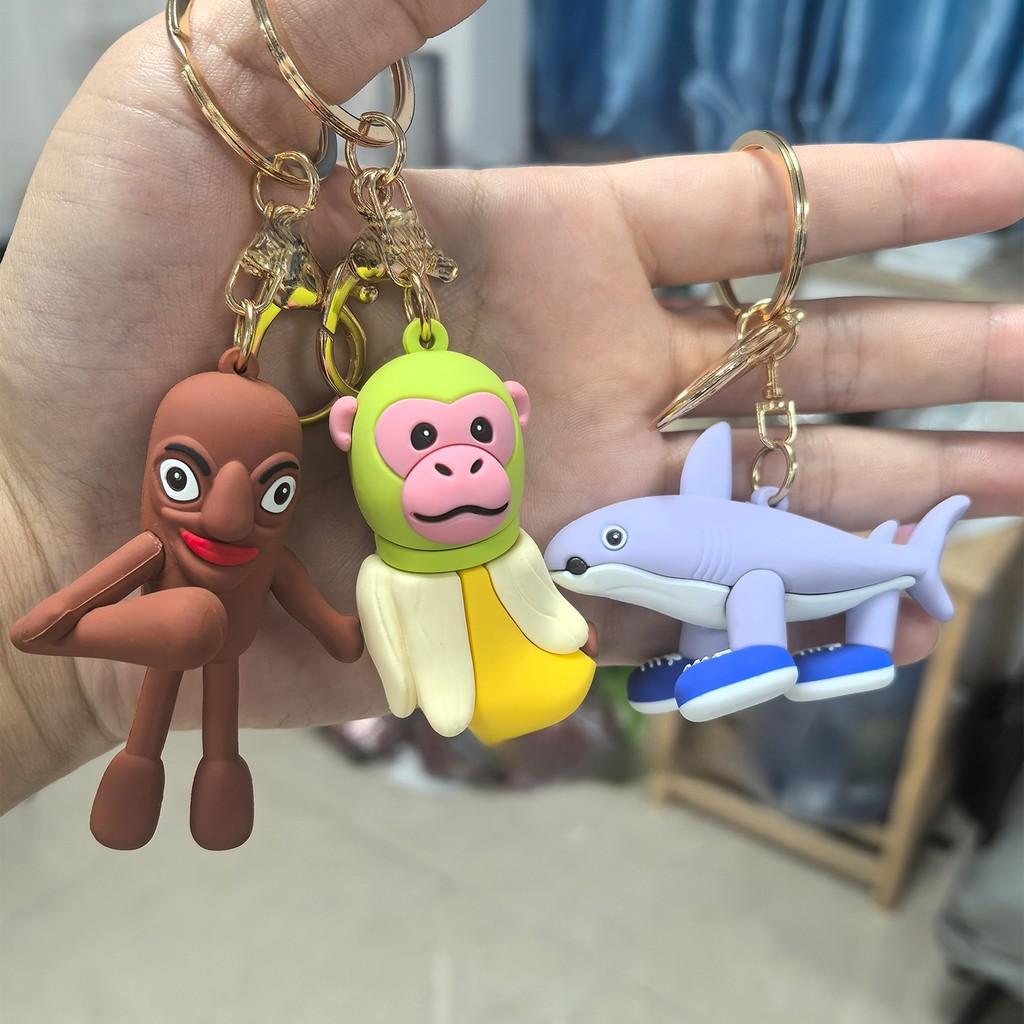 Brainrot Al Italian Tungtungtung Sahur Keychain Shark Cartoon Figure Pendant Toy