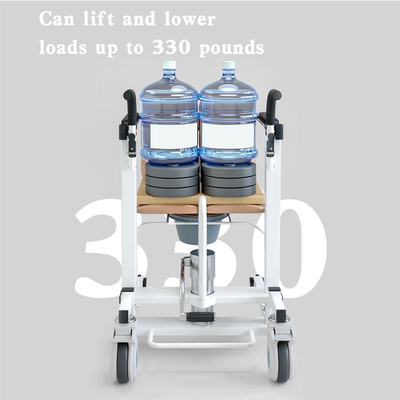 Patient Chair Hydraulic Transferred Lift Wheelchair w/180°Split Seat And Table