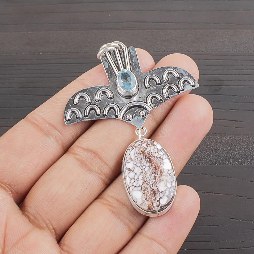 

Natural Wild horse Gemstone 925 Sterling Silver Jewelry Designer Pendant 2.53 AJP-2316