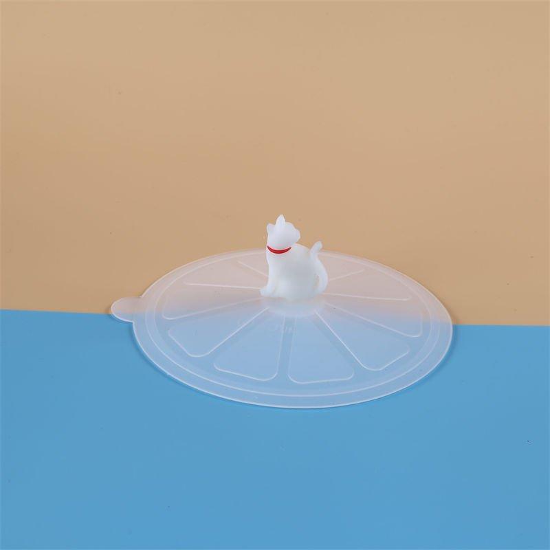 Mug Lid 108mm X 115mm Silicone Lid, Food-grade Silicone, Dust-proof and Evenly Divided Lid, Cartoon-shaped Head, Cute Design