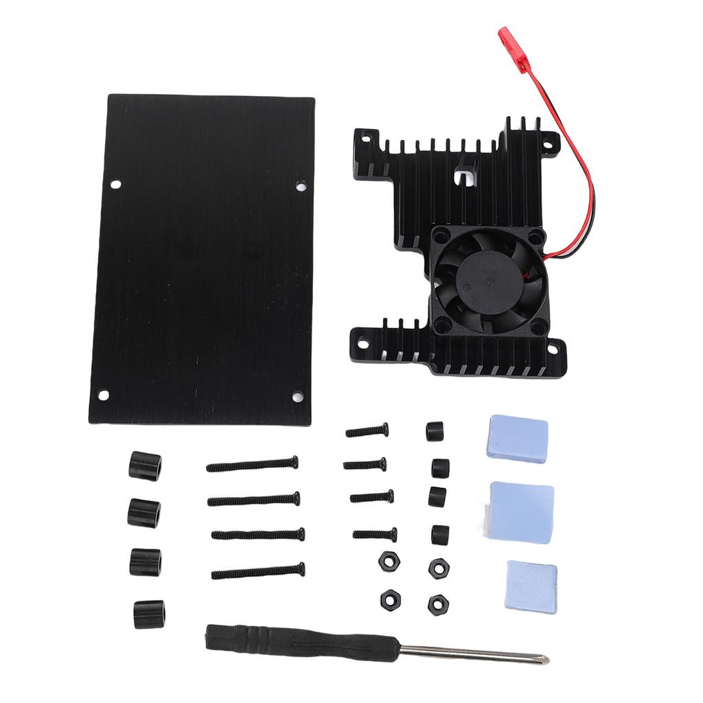 Gehäuse für Entwicklungsboard passend für Orange Pi 3B Gehäuse aus Aluminiumlegierung mit passivem Kühlventilator
