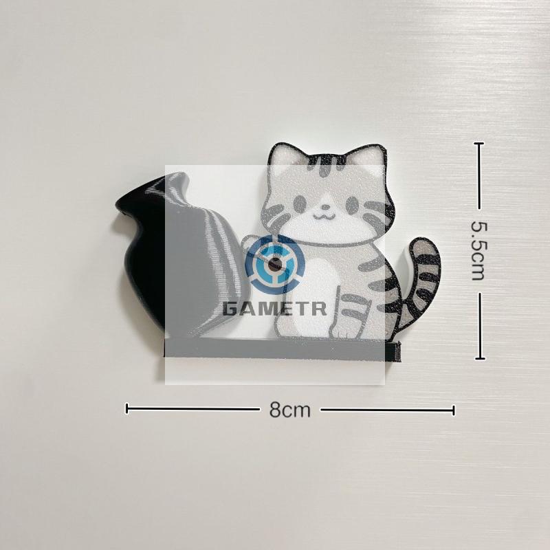 Kočka tlačí vázu Magnetky na ledničku Domácí dekorace Magnet na ledničku Kolekce kočičích vousků Pamětní krabička Dekorace do domácí kanceláře Pro dárek
