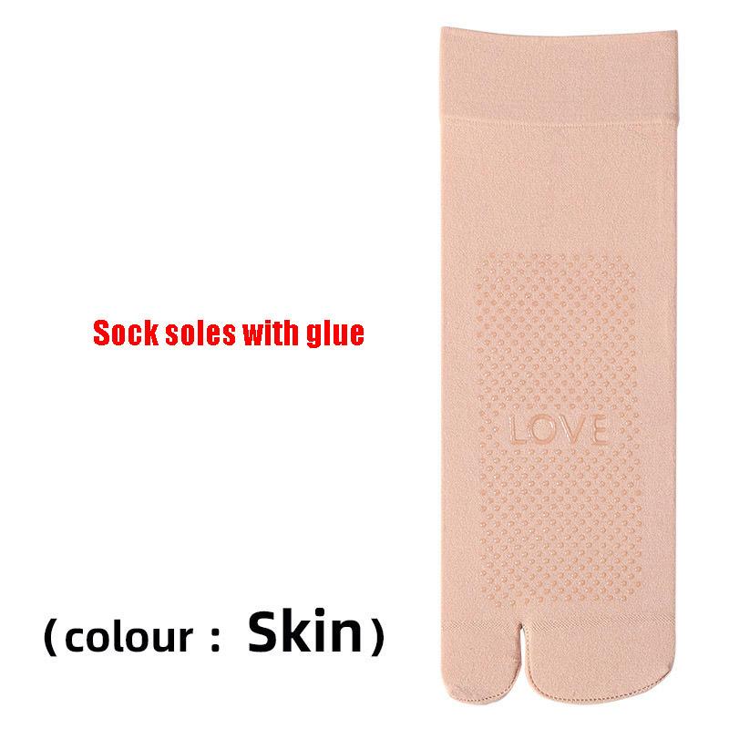 3 Pairs Summer Thin Anti Slip Tabi Socks Short Silk Stockings Womens Mens Solid Color Two Finger Socks Japanese Split Toe Socks