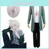 Komaeda Nagito Vysoce kvalitní Cosplay Kostým Kabát Bunda Tričko Kalhoty Paruka Sada