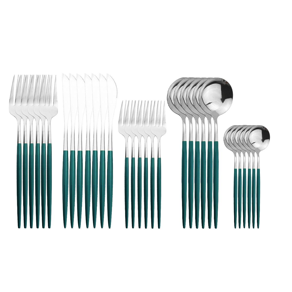 30 шт. элегантный набор столовых приборов из нержавеющей стали 18/10 — фото 17