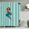 Blue Mermaid Shower Curtain With Elegant Woman Design Modern Bathroom Decor For Home Decoration