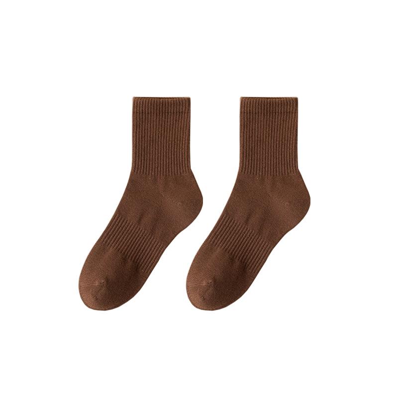 Men's Solid Color Cotton Over-the-Knee Socks, Medium Thickness, Long and Versatile for Spring/Summer.