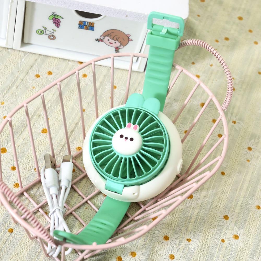 

USB Charging Capybara Electric Fan 3 Speeds Watch Small Fan Portable Cute Watch Fan Outdoor Style 7