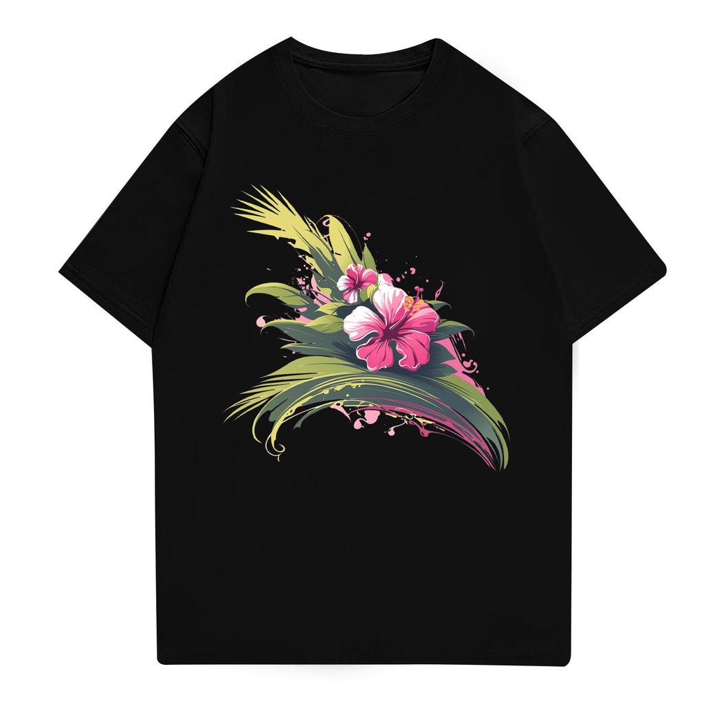 Kortermet skjorte med standkrage for menn Løs fritidsferieskjorte herre