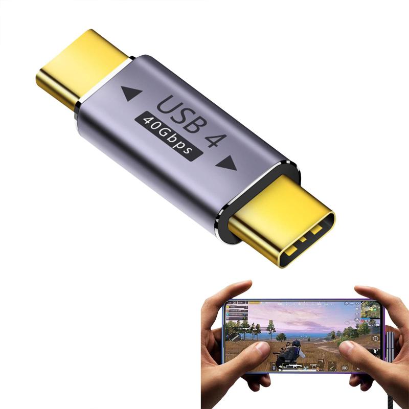 100w Usb C Adapter Type-C Male To Female Support 8k 60hz Video Output 40gbps Data Transfer Straight