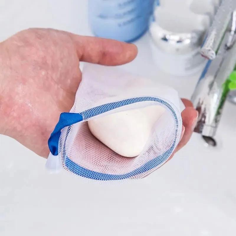 Soap Foaming Net Bag Hangable Mesh Glove for Shower, Bathroom, Facial & Body Cleansing Bubble Maker for Effective Cleaning