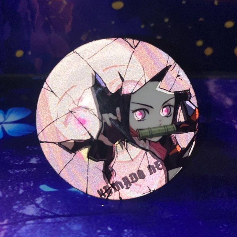Demon Slayer Broken Badge Anime Pins Collection Hanging Accessory Merchandise Reflective Cool Cartoon Kimetsu No Yaiba
