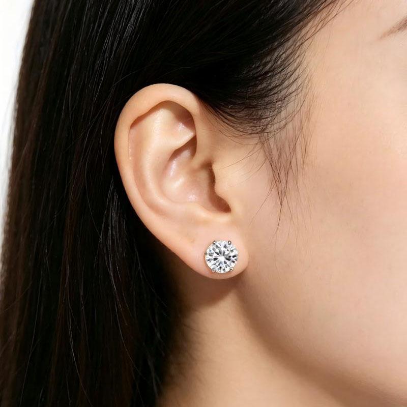 6A Grade 5carats Big Size Mozambique diamond Earing 925 Sliver Jewelry Polished for Wedding & Love Gifts
