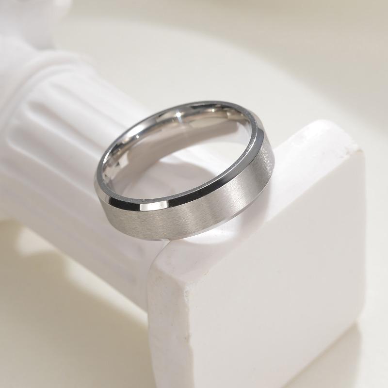 8mm matte stainless steel men's ring - minimalist fashion jewelry