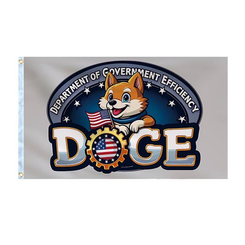 2025 New Doge Design Government Efficiency Flag 90x150cm Polyester Outdoor Indoor Decoration Banner with Vibrant Colors