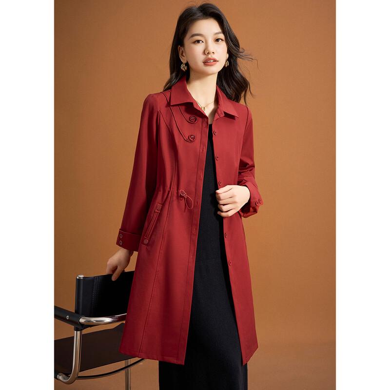 Meilan Ni New Chinese Style Embroidered Trench Coat L