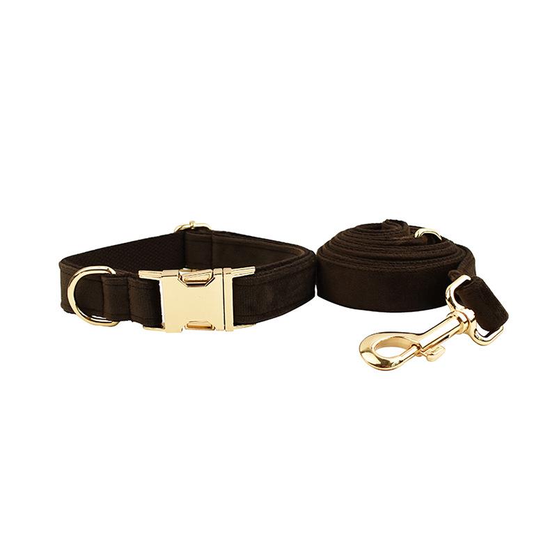 Deep Coffee Pet Leash Dog Collar Pet Collar Dog Neck Ring Velvet Neck Cover XS