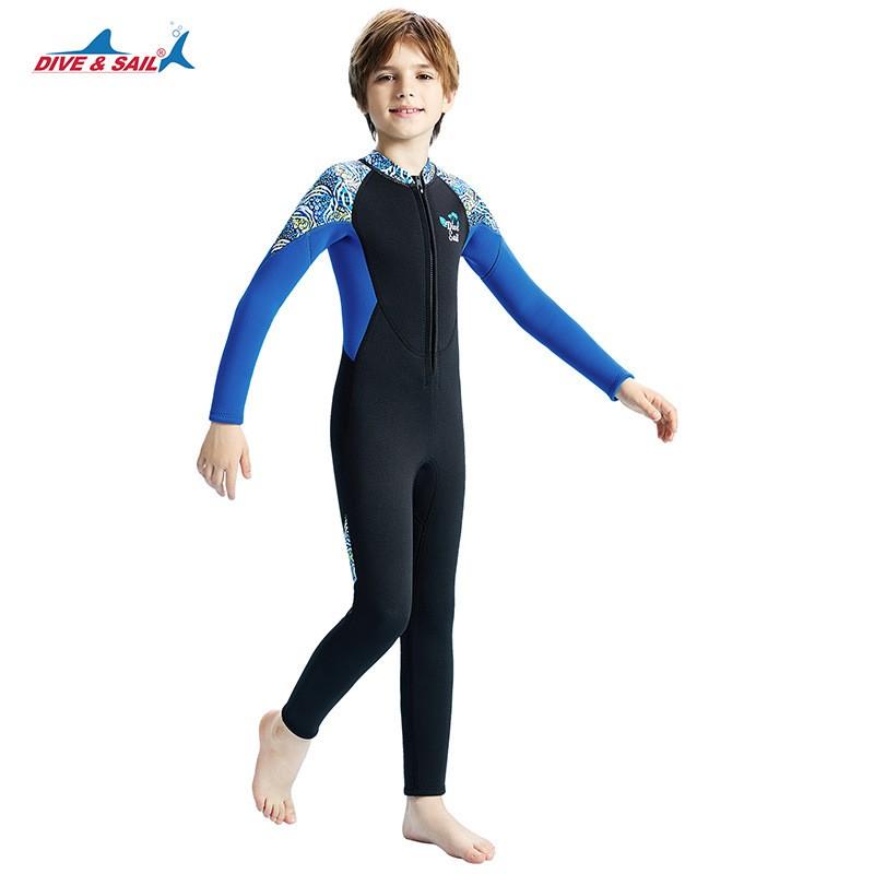 Kids 2.5mm Full Wetsuit Boys Thermal Long Sleeve Diving Snorkeling Surfing Winter Swimming Jellyfish Protection