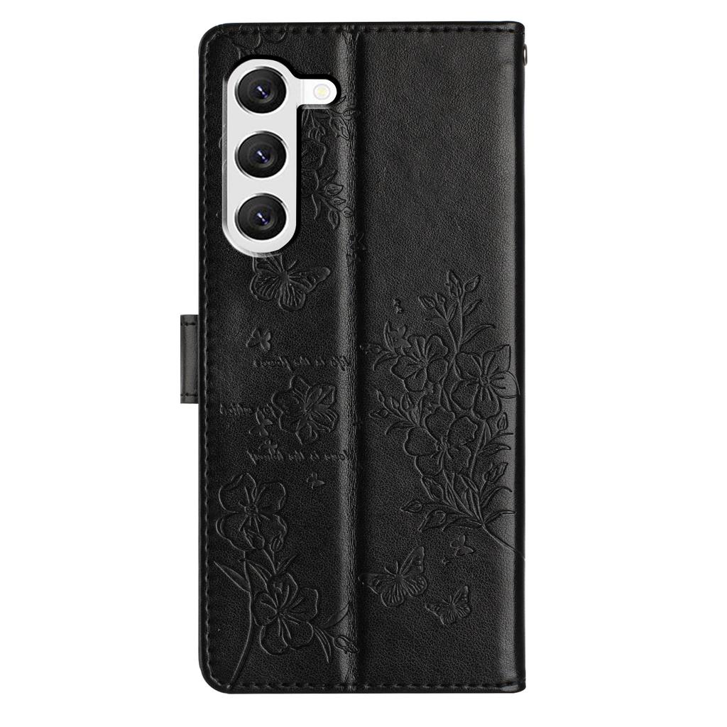 For Samsung Galaxy S23 Case Butterfly Floral Imprint Leather Phone Cover with Wallet