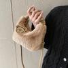 Premium Plush Messenger Bag Handbag Women's 2025 New Fashion Autumn and Winter Wool Bag Versatile Niche Design