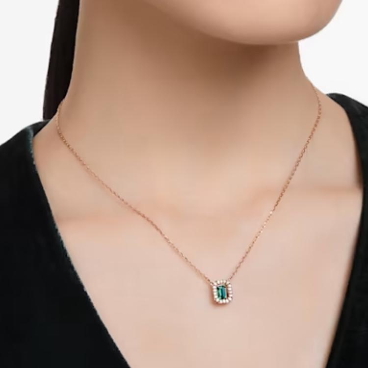 Swarovski Achtkantiger Schnitt Roségoldbeschichtete Halskette Damen Halskette 5650069