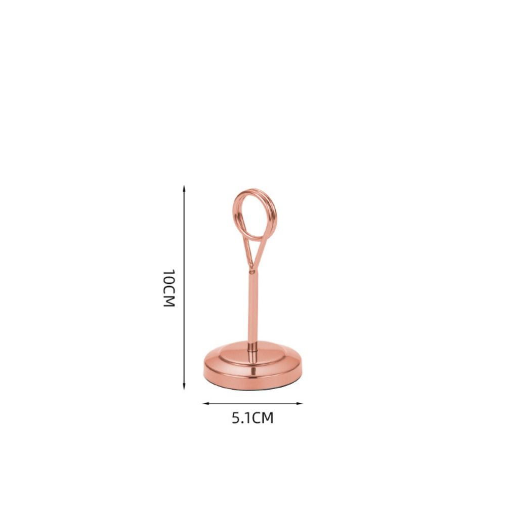 Cute Stainless Steel Round Photo Clip Elegant Note Clamp Stand  Restaurant Table