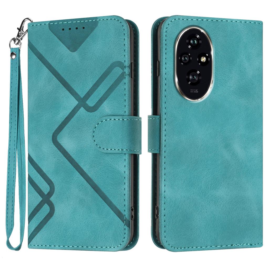 YX0040 For Honor 200 5G Case Geometry PU Leather Inner TPU Phone Cover