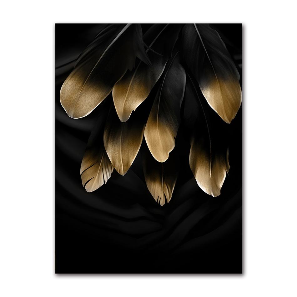 Gold Leaf Posters And Prints Cuadros Wall Art Pictures For Living Room Home Decoration Unframed Abstract Canvas Paintings