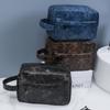Waterproof Men Toiletry Bag PU Leather Shaving Tools Organizer Fashion Cosmetic Bag Bathroom Use