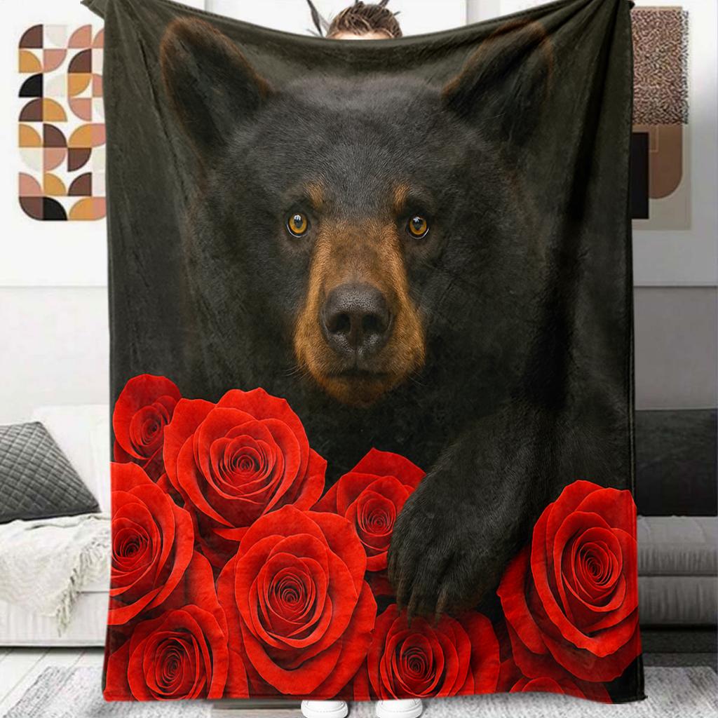 1 шт. Фланелева ковдра з мультяшним принтом, Висока якість, Зручна для всіх сезонів, Декор для дому, Тепло та затишок, Ідеальний подарунок на Різдво, День народження