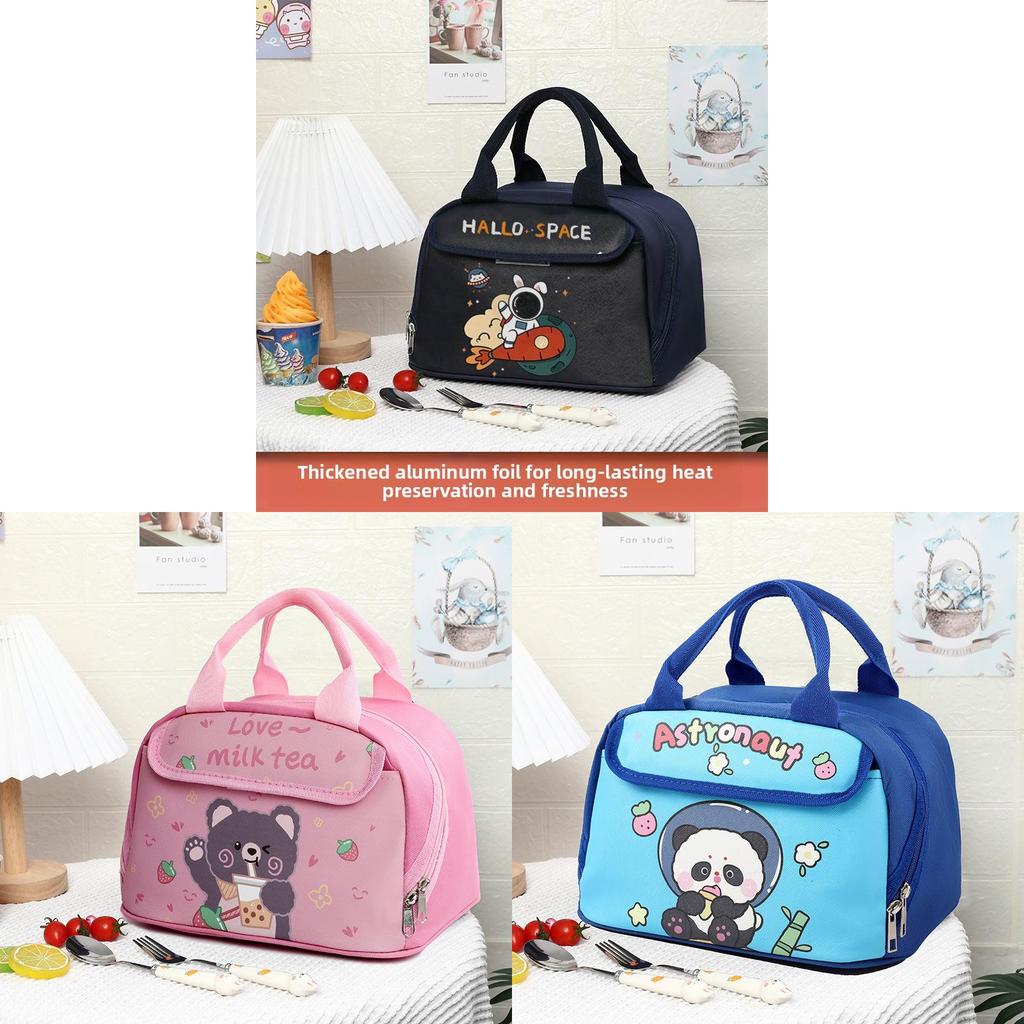 Kids Lunch Bag With Material And Big Storage For School Featuring Fun Cartoon Style