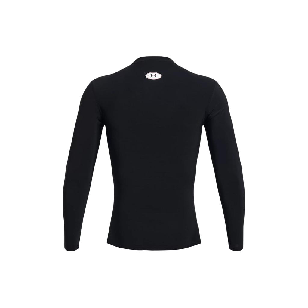Under Armour Cămașă de antrenament cu mânecă lungă cu compresie HeatGear® OG, cu logo solid, cu gât rotund, mulată, pentru bărbați, topuri Negru 1387696-001