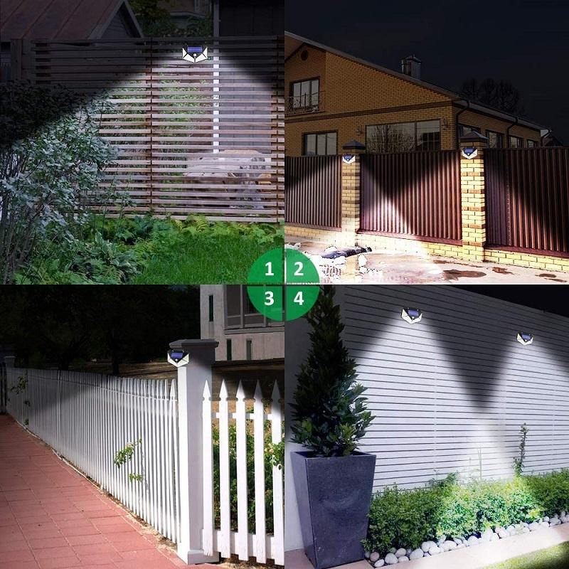 IP65 Waterproof LED Solar Lights Outdoor RIP Motion Sensor Wall Lamp 3 Modes Solar Powered Garden Patio Stairs Street Lights