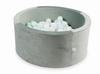 Dry Ball Pit 300 Pieces 90x40 Velvet Gray: Light Blue Pearl, Light Mint, Opalescent, White