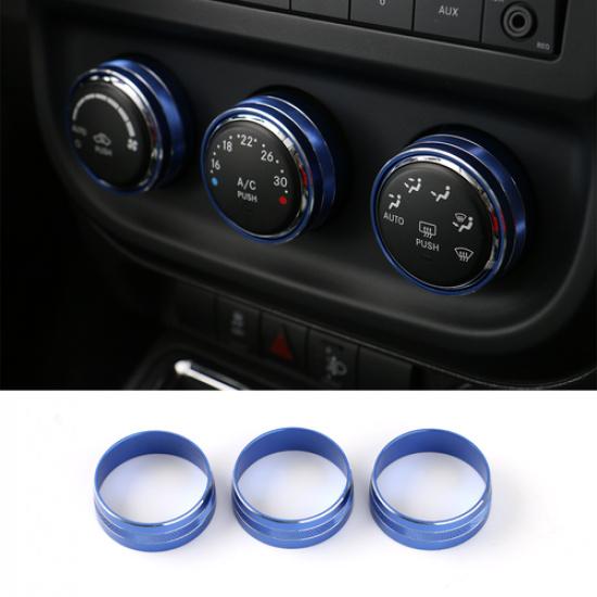 Air Condition Switch Button Knob Cover Trim For Jeep Wrangler JK 2011-2017 Blue