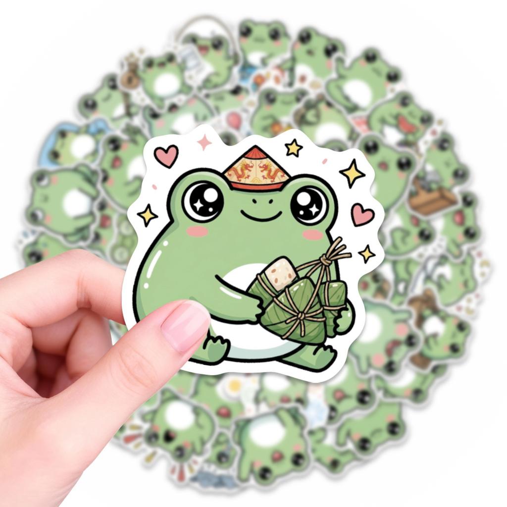 56 Frog Daily Sticker Set, Creative Cute Hand Account Notebook Material Children'S Stickers